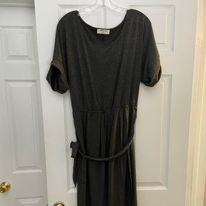 Grey midi wrap dress